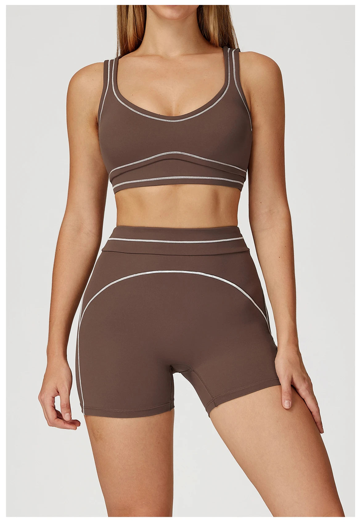 Quick Dry High Waist Yoga Shorts Contrast Color Blocking Splicing Training Sports Pants Push Up Hip Lifting Fitness Yoga Shorts