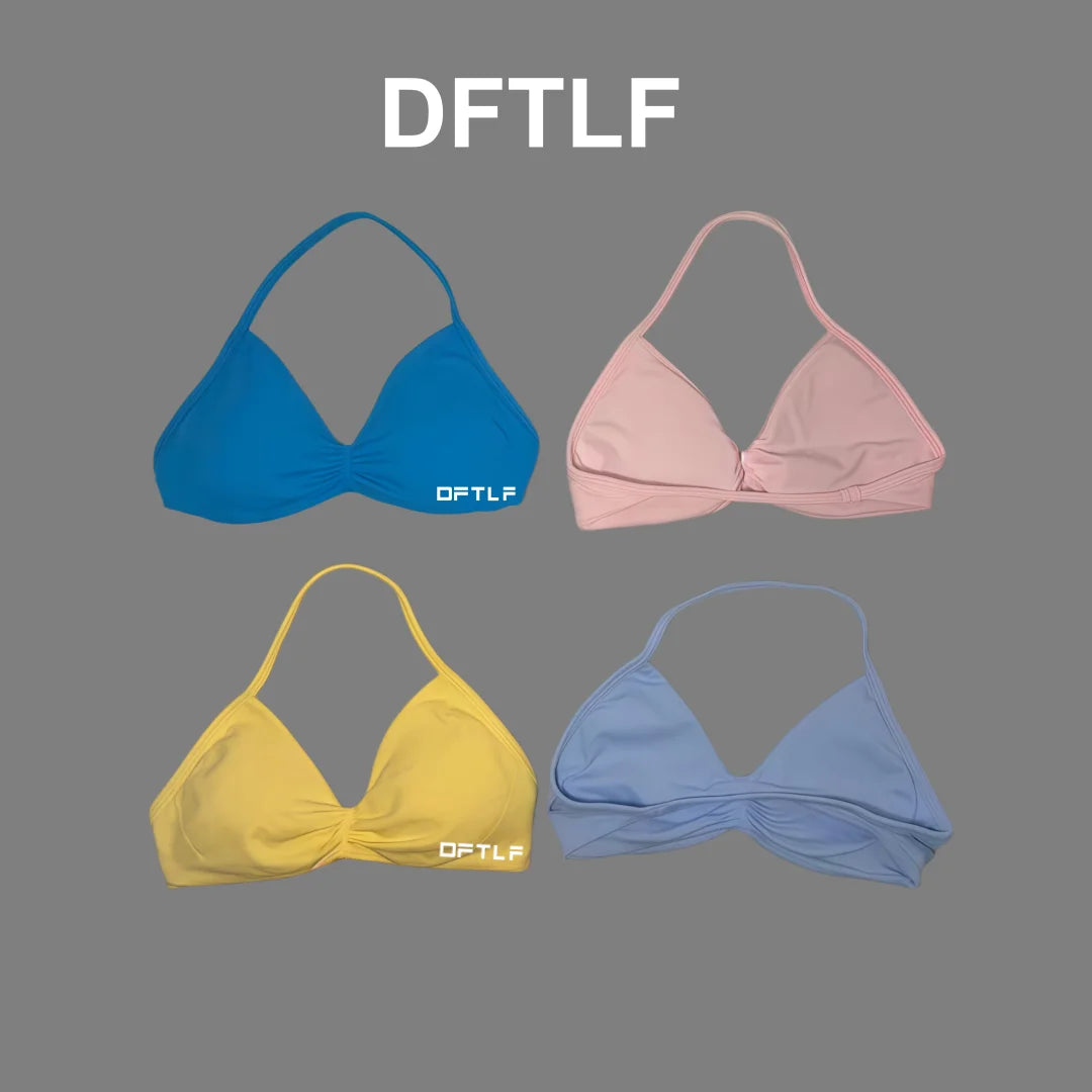 DFTLF Impact Strappy Bra Women Seamless Gym Underwear High Support Halter Sexy Sports Clothing Push-up Yoga Workout Tank Top