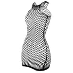 Fishnet Women Sexy Beach Cover Up Dress Women Stretch See Through Sleeveless without Bikini Swimsuit Cover up Mini Beachwea