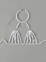 Luxury Pearls Chain Fringe Tassel Bikini Bottom Swim Brief Women Swimwear Female Bather Brazilian Tanga Panties Underwear
