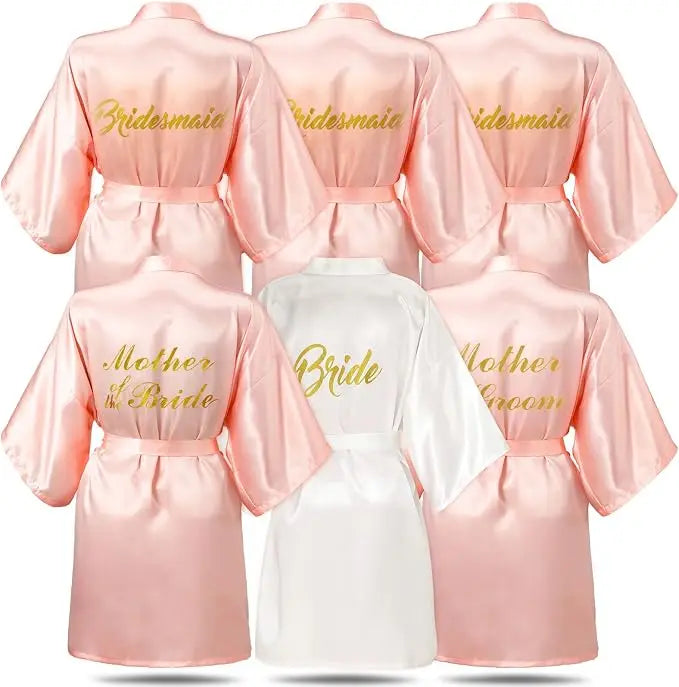 6 Pieces Bridesmaids Robes for Wedding Bridal Robes Matron Maid of Honor Wedding for Bridal Party Gifts