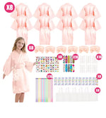 6-15Pcs Spa Party Robes for Girls Supplies Favors Kids Gowns Robe Soft Spa Headband Sleepover Birthday Party