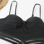 Black Push Up Swimsuit One Piece Swimwear Women Cut Out Trikini Swimming Suit Brazilian Monokini Bodysuit Beach Bathing Suit
