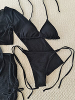 4 Pieces Halter String Bikinis 2026 Tops & Skirt Solid Swimwear Female Sexy Swimsuit Women Bathers Bathing Swimming Swim Suit