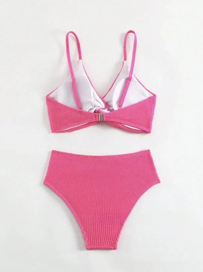 Neon Green High Waist Bikinis Sexy Women Swimsuits Female Swimwear 2026 Twist Padded Bathing Suit Beachwear Summer Biquini Black