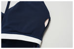 Color Blocked Yoga Suit 2 Pieces Women Slim Sports Tank Top High Waist Leggings Shorts Outfit Tight Outdoor Running Fitness Suit