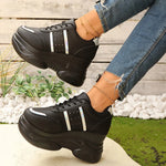 Chunky Platform Sports Sneakers Women Fashion Lace Up Thick Bottom Vulcanized Shoes Woman Plus Size 42 Non Slip Sport Shoes