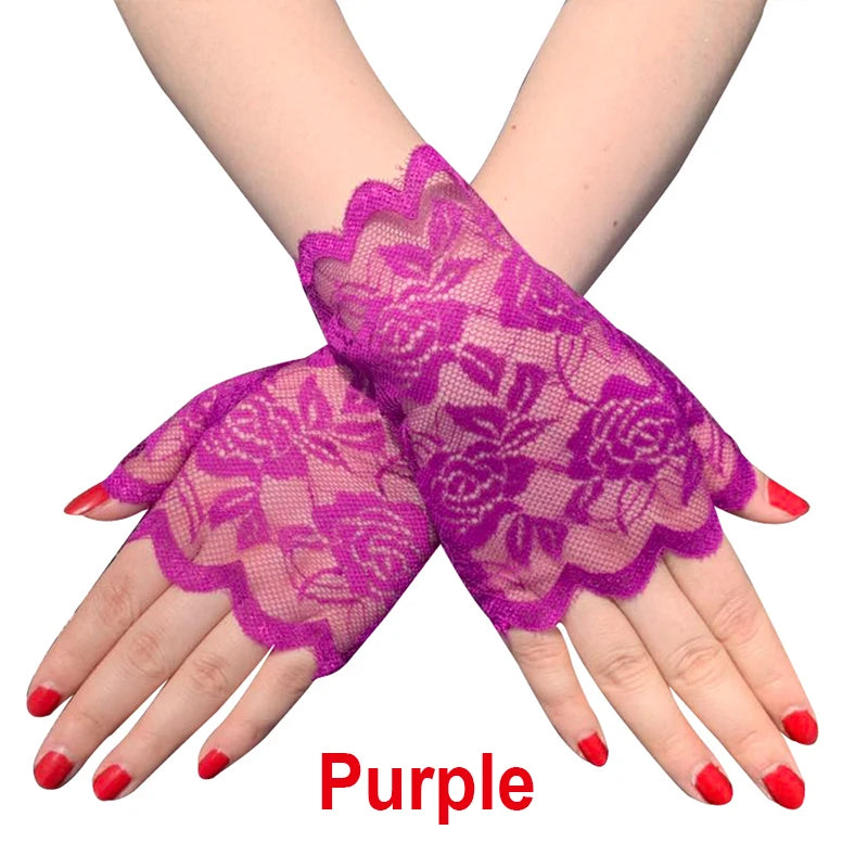 Summer Driving Sunscreen Lace Gloves Women Sailor Dance Gloves Long Fingerless Ladies Sexy Fishnet Gloves Mesh Mitten Handschoen