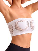 Women Strapless Sexy Bra Heart Hollow Out Seamless Bandeau Wireless Unlined Sexy Lingerie Top