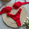 Sexy Metal Sun Ornament Bikini Set Women Solid Black Red Push Up Underwire Micro Swimsuit 2026 Brazilian Bathing Suit Swimwear