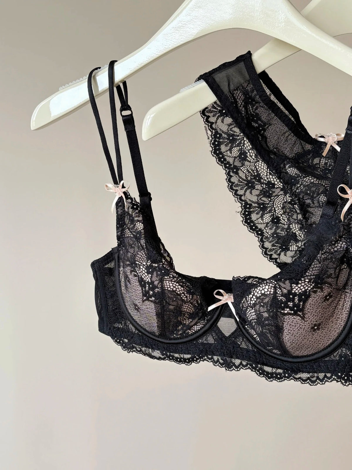 French Inspired Minimiser Bra Women Sexy Lingerie Set Large Chest Support Thin Comfort Half Cup Soft Underwire Anti Sagging