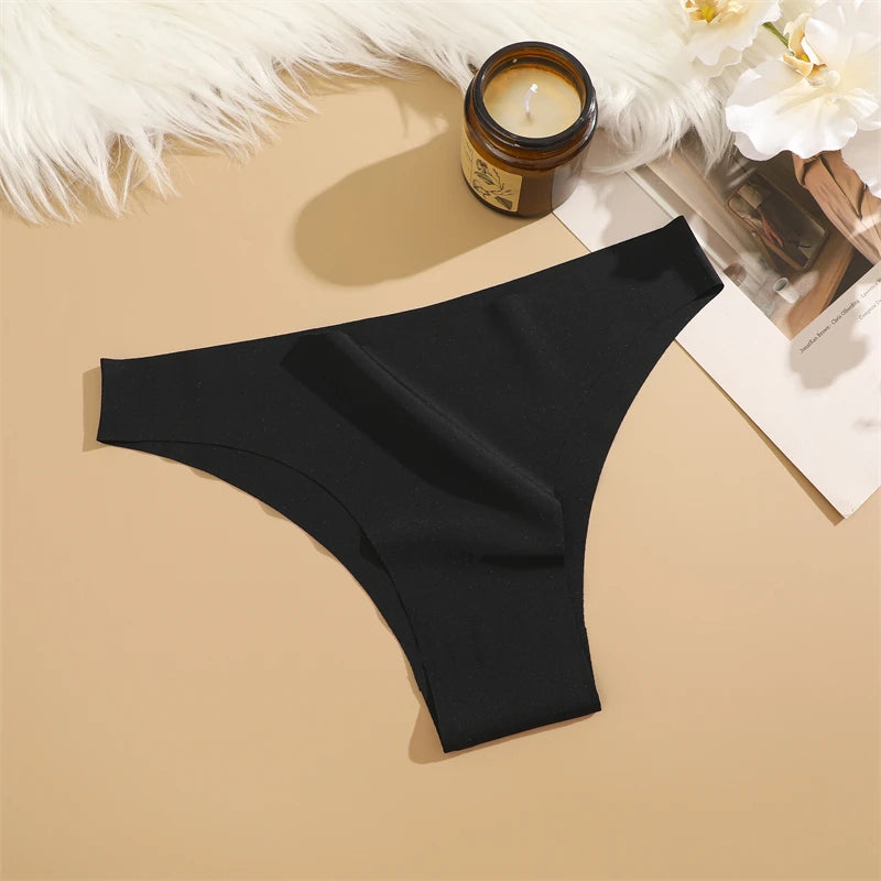 3PCS Seamless Brazilian Panties Ultra-thin Maillard panties Women Ice Silk Underwear Sexy Panty Low Waist G-string Female Solid