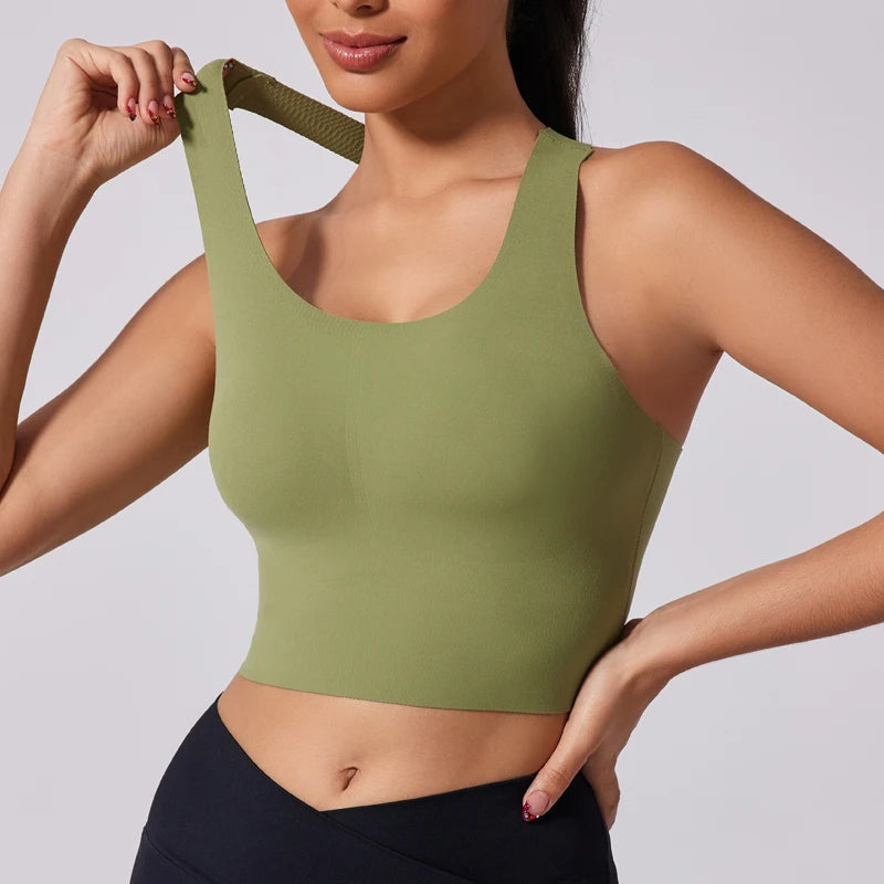 DIAS FIT JOY Wide shoulder strap cross sports vest comfortable shockproof yoga bra fixed chest pad beautiful back fitness Gym