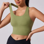 DIAS FIT JOY Wide shoulder strap cross sports vest comfortable shockproof yoga bra fixed chest pad beautiful back fitness Gym