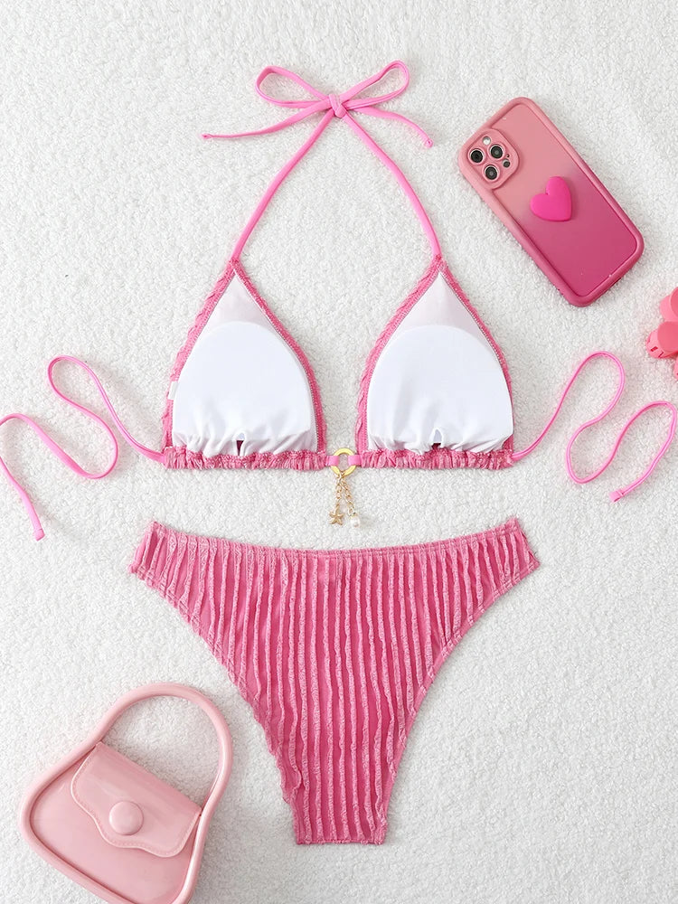 Sexy Women's Swimsuit Two-piece Bikinis Sets Two-piece Beach Trend Bikini 2026 Female Swimwear for Bathing Suit Woman Beachwear