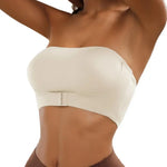 Comfort Tube Top Strapless Bra for Women Push Up Non-Slip Bandeau No Underwire Front Closure Bralette