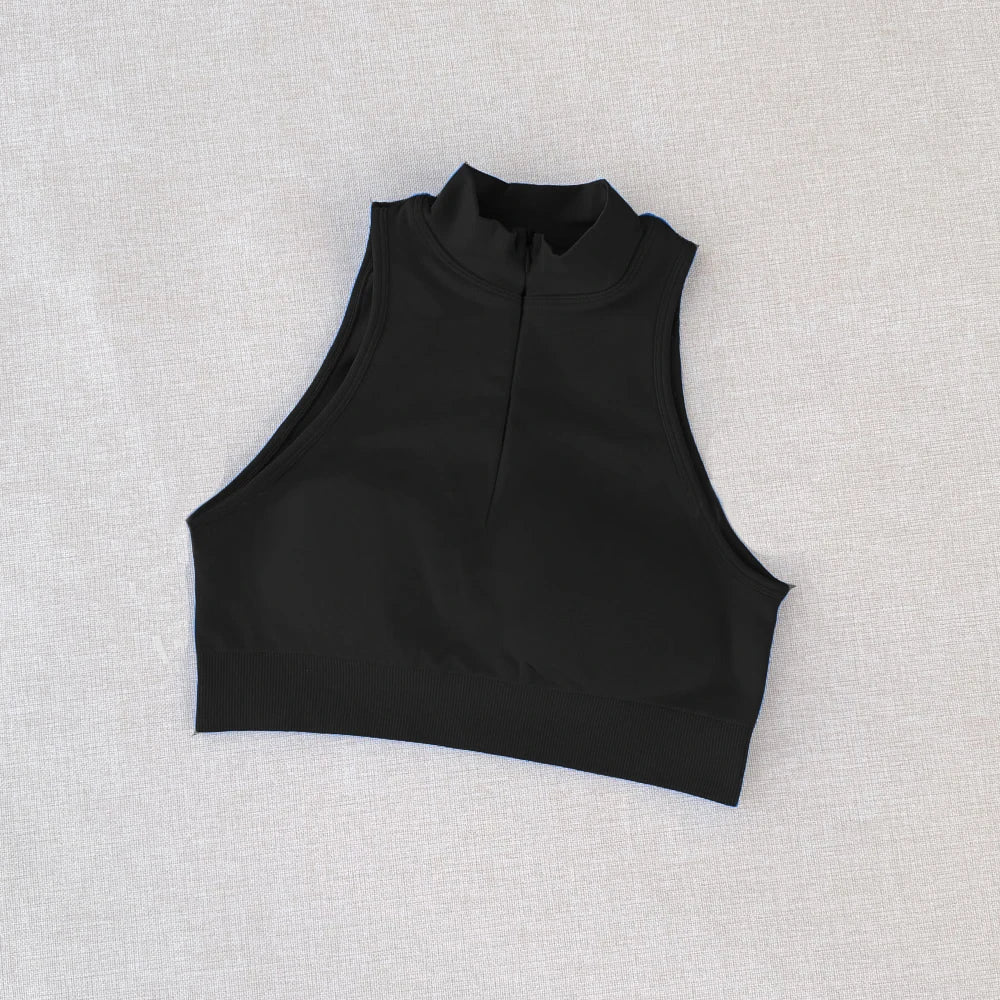 Drdfnamic High Neck Backless Sports Bra Support Back Cross Fitness Underwear Push-up Gym Clothes Workout Sports Tank Top XP400