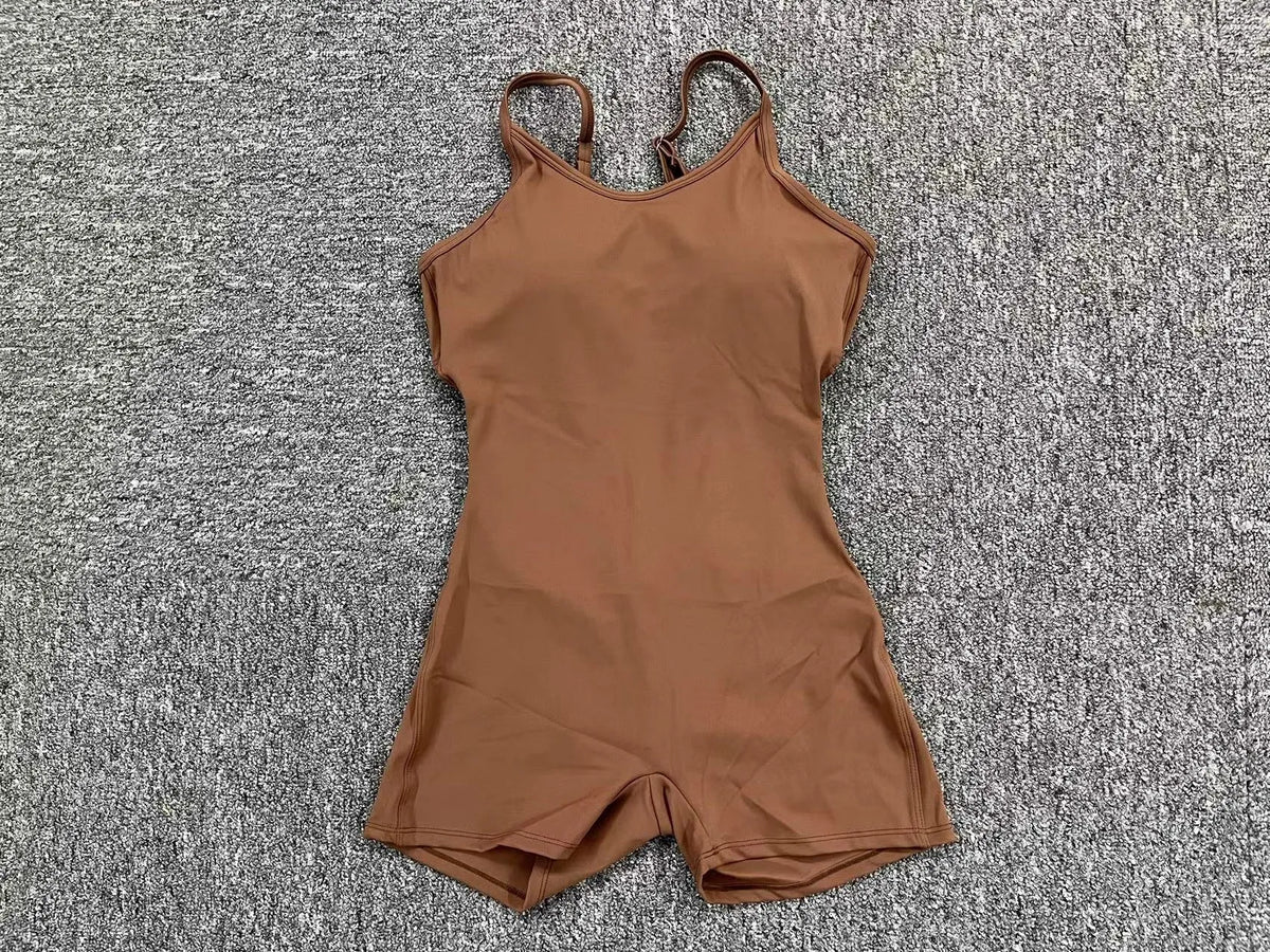 Yoga Jumpsuit Seamless Sports Jumpsuit Set Woman Gym Short Sets Backless Fitness Suit Elastic Workout Clothes for Women Bodysuit