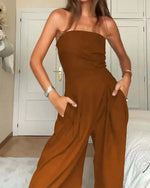 Women's 2025 Summer New Fashion Tube Jumpsuit Sleeveless Strapless Romper Sexy Wide Leg Romper Y2K Fashion High Street Jumpsuit