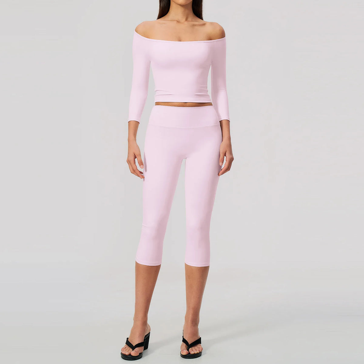 Fashion Mid Sleeve T-shirt Yoga Suits Tight Fitting Slim Sports Tops High Waist Peach Hip Mid Pants Gym Running Fitness Outfits
