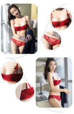 Women's Bras Sexy Lace Half Cup Push Up French Style Lingerie Solid Soft Deep V Top Breathable Comfortable Closure Thin Bralette