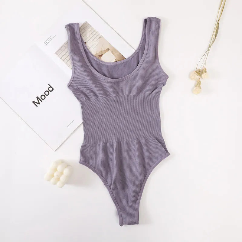 Women Seamless Jumpsuits Tummy Control Shapewear Pants Female Bodysuit Slimming Underwear U Back Tops Sexy Thongs Bodyshaper