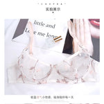 Elegant French Lingerie Set Sexy Embroidery Ultra Thin Bra Thong, Large Bust Minimizer Plus Size Anti Sagging Comfort MOYISU Bra