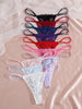 10 Colors Pack Sexy Floral Lace Women Panties Soft Breathable Low Waist Ladies Thong Stylish Lingerie Underwear