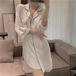 Women's NightgownSilk Sexy Pajamas Women's Sexy Pajamas Shirt Nightgown Silk Homewear Spring and Autumn Dresses