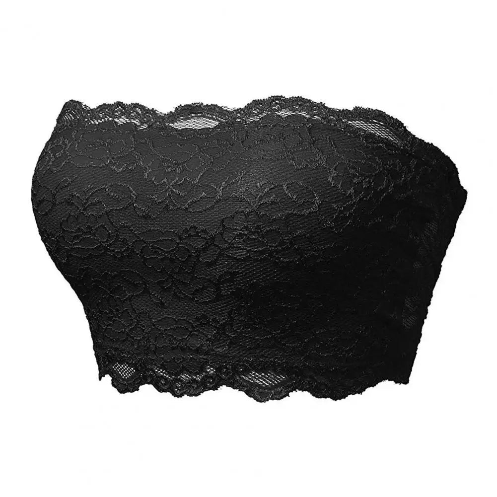 Women Invisible Bra Strapless Lace Elastic Soft Breathable Seamless Push Up Breast Support Flower Embroidery Lady Underwear