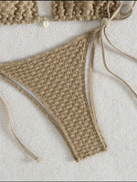 Sexy White Shell String Bikini 2026 Women Luxury Push Up Bra Tie Side Thong Swimsuit Brazilian Beach Bathing Suit Micro Swimwear