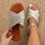 Cross Straps Wedge Sandals Women 2026 Summer Casual Light Outdoor Slippers Woman PlusAnti Slip Beach Shoes