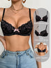 Stylish Lace Women Bra Sheer Mesh Push up Bra Daily Underwired Sexy Lingerie Breathable & Comfortable Bra