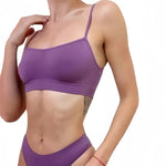 Women Seamless Bra And Panties Set Non-Wire Push-Up Bralette Female Low-Waist Thongs T-back Panties Sexy Lingerie Underwear Set