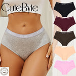 FINETOO 4Pcs Women'sCotton Panties Sexy Breathable Low WaistBriefs Letter Straps Underwear Soft Stretch Comfortable Lingerie
