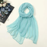 Solid Color Chiffon Scarf Fashionable Lightweight Neck Scarf For Women Summer Neck Sun Protection Silk Scarf Shawl 170*70cm