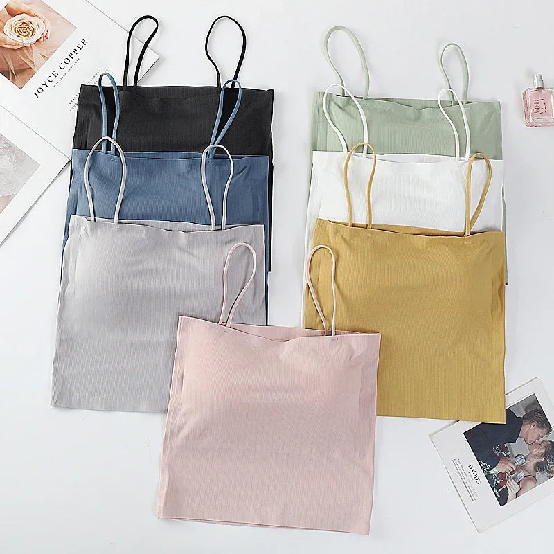 Seamless Bra Summer Tube Tops Women Crop Tops with Removable Pads Sexy Lingerie Invisible Top