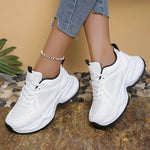 Black White Breathable Chunky Sneakers Women Korean Lace Up Platform Sneaker Shoes Woman Thick Bottom Mesh Sport Shoes Female