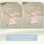 2PCS Seamless Ice Silk Briefs Women's Transparent Panties Sexy Breathable Underwear Female Stretch Erotic Korean Ultra Lingerie