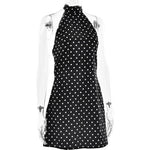 FDYOUI Woman Clothes Halter Sleeveless Polka Dot Satin Short Dress 2026 Summer Sexy Bandage Backless Mini Evening Party Dresses