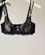 French Inspired Minimiser Bra Women Sexy Lingerie Set Large Chest Support Thin Comfort Half Cup Soft Underwire Anti Sagging