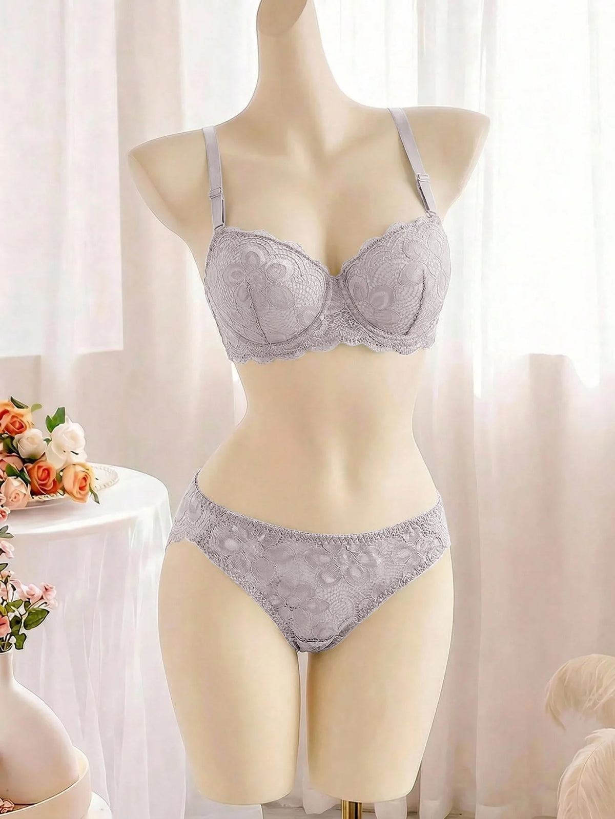 Multicolor Lace Set Transparent Floral Two Pieces Clothing Underwire Push Up Lingeries For Woman Set A2123
