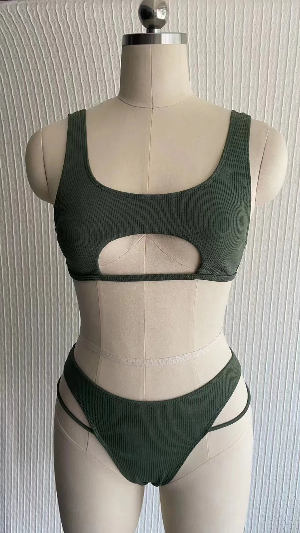 Micro Bikini 2022 Sexy Women Swimsuit Female Rib Bikini Set Push Up Women Swimwear Brazilian Biquini Cut Out Neon Bathing Suit