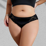 1pcs Plus Size Sexy Hollow Out Women Panties Mid Waist Patchwork Solid Comfortable Lady Briefs Floral Elegant Female Underwear