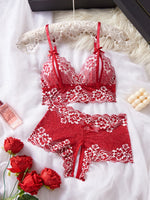 Lace Contrast Color Lingerie Bra And Panties Sets Underwear Set Women Suits