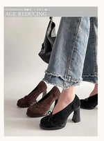 Spring Autumn Platform Mary Jane Shoes Women Thick High Heels Shoes Vintage Slip on Butterfly-knot Pumps 2026 New