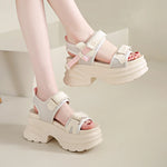 Silver Chunky Platform Sandals for Women Summer Wedge Heels Sport Sandals Woman Comfortable Thick Bottom Casual Sandles Female
