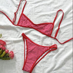 New Flowers Printed High Leg Cut Bikini Female Swimsuit Women Swimwear Two-Pieces Bikini Set Bather Bathing Suit Swim