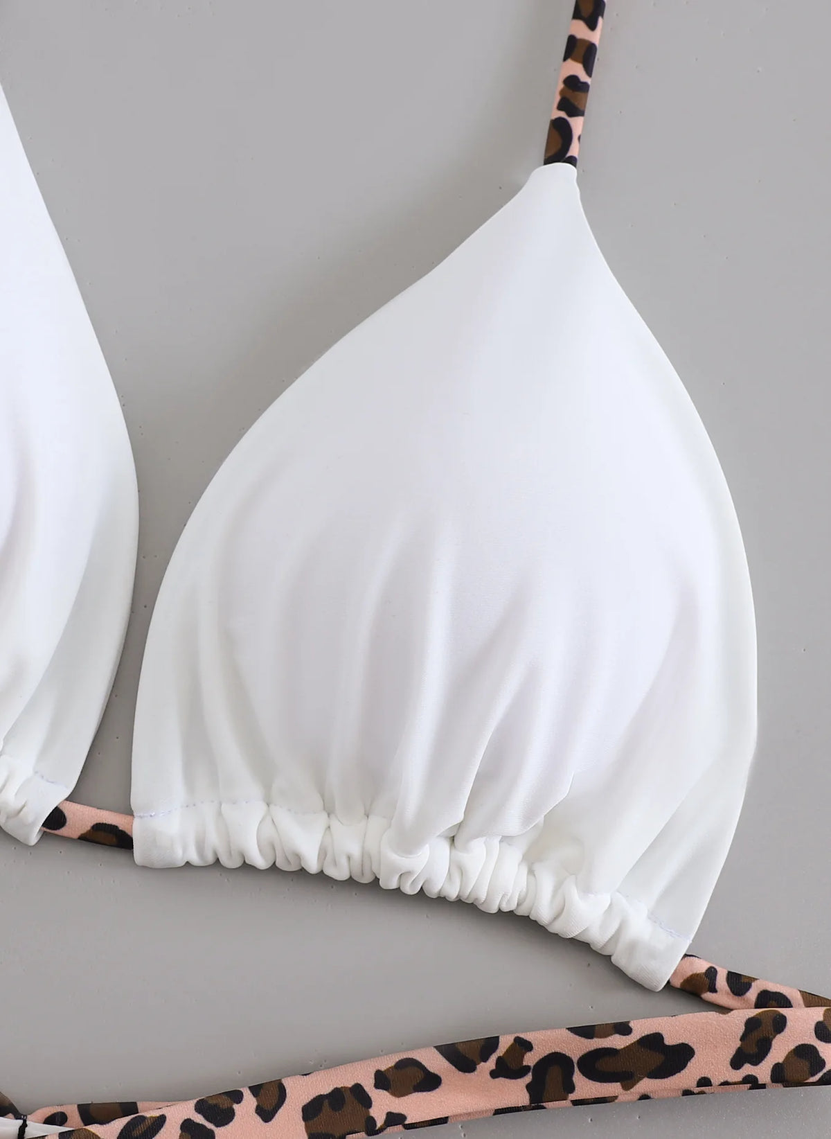 Sexy White Leopard Patchwork Micro Bikini 2026 Women Halter Push Up Bra Hollow Out Thong Swimsuit Bathing Suit Holiday Swimwear