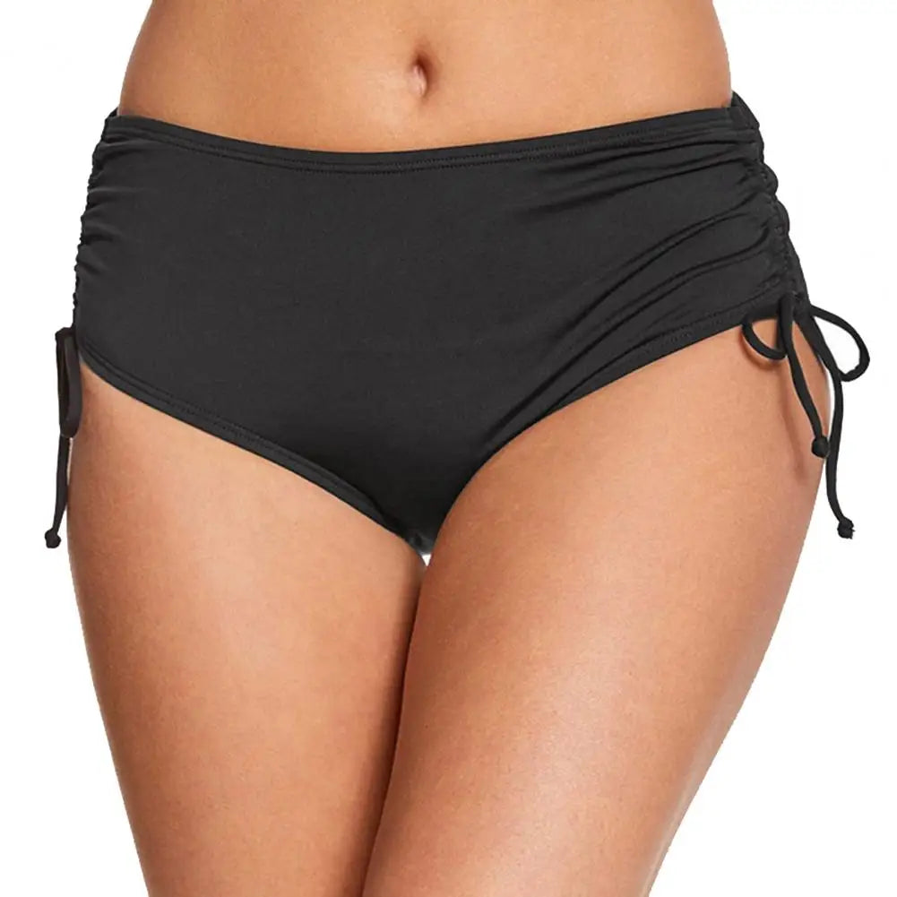 Bathing Suit Board Shorts Women Swim Shorts V Cut Drawstring Bikini Swimsuit Bottom Adjustable Ruched Side Boyshorts